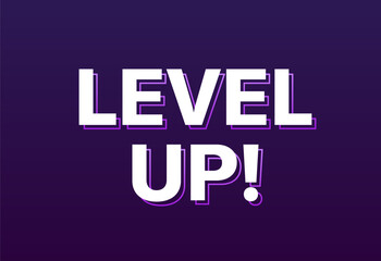Fototapeta premium Level up banner icon. Flat style. Vector illustration