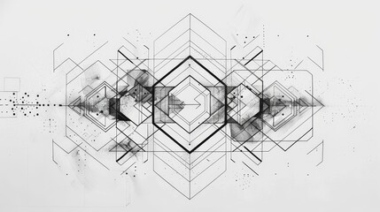 Personalized geometric tattoo design, showcasing custom hexagon and line art, emphasizing uniqueness on a simple background