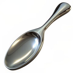 3D Render of a Silver Spoon with Polished Finish, on isolated white background, Generative AI