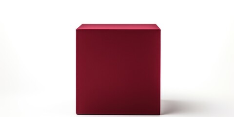 Maroon tall product box copy space is isolated against a white background for ad advertising sale alert or news blank copyspace for design text photo 