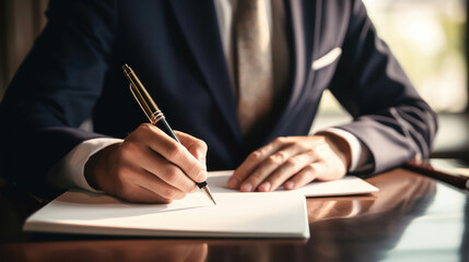 Lawyer working on legal documents for legal review and paperwork