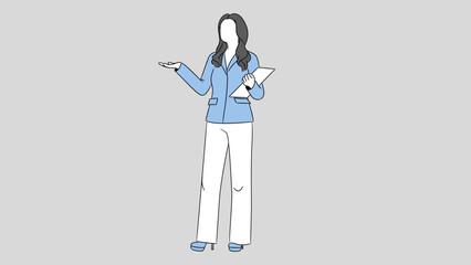 Woman pointing in a direction