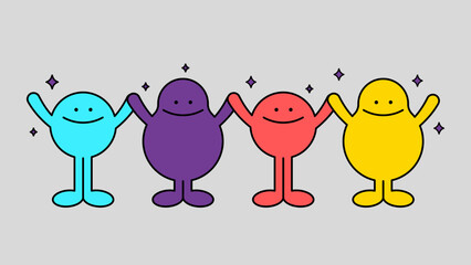 $ different characters standing in a line 