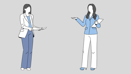 women pointing in a direction