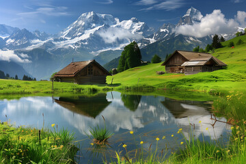 Fototapeta premium house on the lake