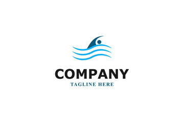 swimming sports club modern logo