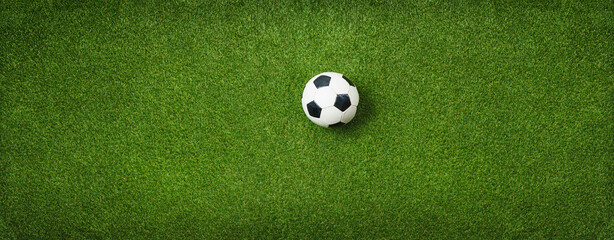 green grass texture with a soccer ball - well-groomed turf in the garden © Igor