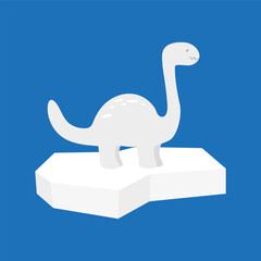 Іконка динозавра в плоскому стилі на синьому тлі векторної ілюстрації.