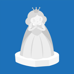 Wedding bride icon in isometric 3d style on a blue background