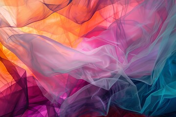 Fototapeta premium Abstract art pieces that play with form, color, and texture, with a transparent background