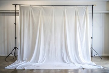 Fabric backdrop White linen canvas crumpled natural cotton fabric Natural handmade linen