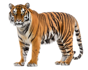 White tiger walking or tiger in anger mood  Isolated on Transparent Background