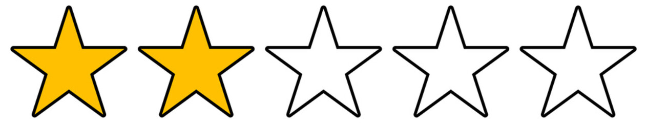 Online Bewerten mit Sternen: 2 Sterne Bewertung