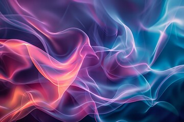 Abstract waves of light with smooth gradients and soft glows, perfect for overlaying on other  designs 