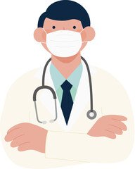 Fototapeta premium Doctor with mask wearing the stethoscope