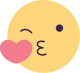 kiss Face emoji  icon with red heart