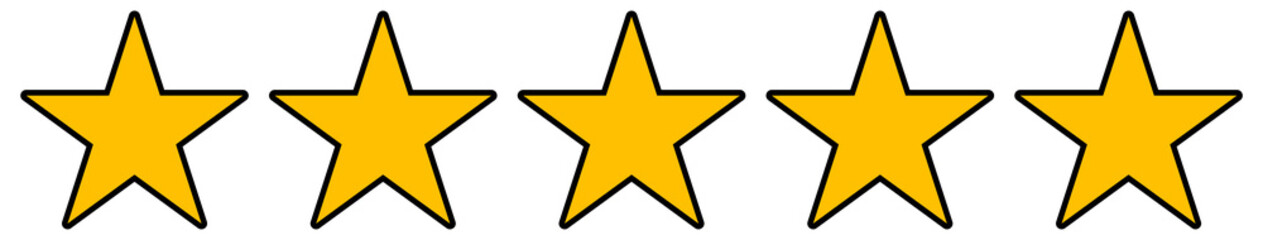 Online Bewerten mit Sternen: 5 Sterne Bewertung