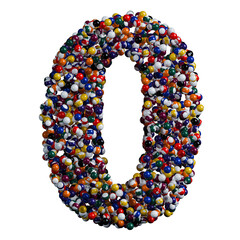 Alphabet made of billiard balls, number 0