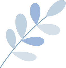 Blue leaf in flat design