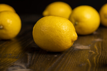ripe lemon on a black background