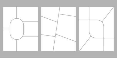 Minimalistic geometric photo frame layout for photo albums, wedding photo. 8,5 to 11 in proportion