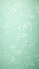 Mint Green soft pastel color background parchment with a thin barely noticeable floral ornament, wallpaper copy space, vintage design blank 