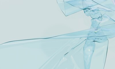 3D background with a blue glass