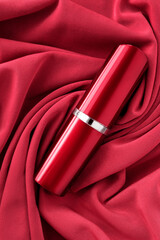 Lipstick on draped fabric