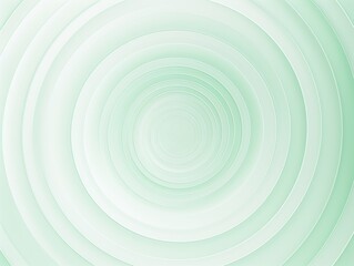 Mint Green thin concentric rings or circles fading out background wallpaper banner flat lay top view from above on white background with copy space blank 