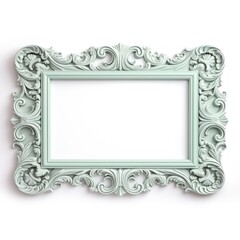 Mint Green traditional rectangular frame on white background design for headline logo or sale banner blank copyspace for design text photo website web 