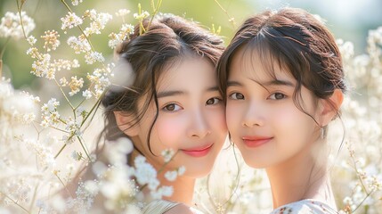  Peaceful Mother's Day Moments, Honest Families, Beautiful Young Mothers Embrace Her Cute Children with Deep Love, Share Laughter and Smile, Cherish Intimate Family Ties in Warm Leisure Time
