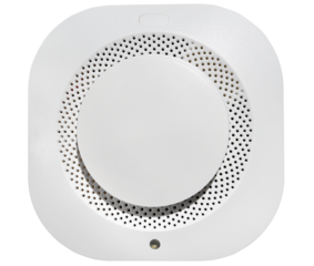 Smoke and gas sensor is isolated on a transparent background.