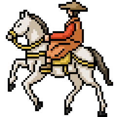 Fototapeta premium pixel art of ride horse travel