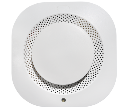 Smoke and gas sensor is isolated on a transparent background.