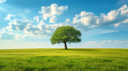 A tree stands in a field of grass
