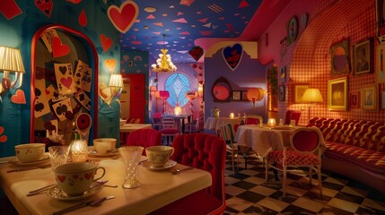 Surreal Wonderland Mad Tea Party Room