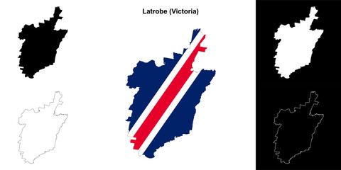 Latrobe (Victoria) outline map set