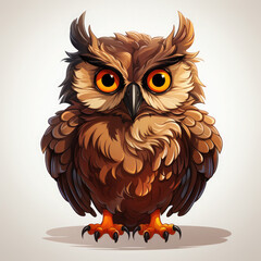 Watercolor Shadow owl, clipart Illustration, Generative Ai