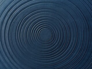 Navy Blue thin concentric rings or circles fading out background wallpaper banner flat lay top view from above on white background with copy space blank 