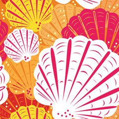 Seamless shell pattern, Beach motives