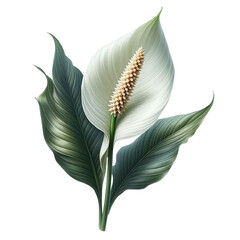 Fototapeta premium Peace lily spathiphyllum wallisii flower png isolated on transparent background