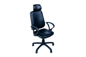 a black office chair with a headrest