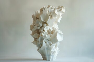 3D-printed sculpture that fragments and reassembles a familiar object in the cubist style