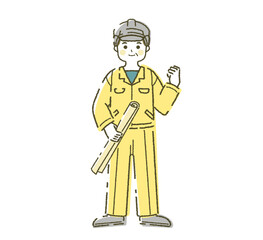 監理技術者のイラスト素材 土木 ゼネコンの技術者