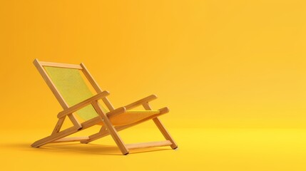 Summer vibes lounge chair on colorful backdrop, vacation motif. Ai Generated