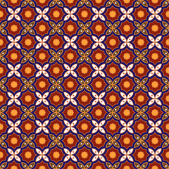 red blue turkish colorful embroidery tiles thai fabric textile seamless pattern carpet design