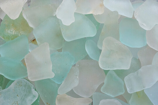 Dirty sea glass close-up