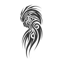 Silhouette abstract tribal art black color only