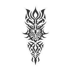 Obraz premium Silhouette abstract tribal art black color only