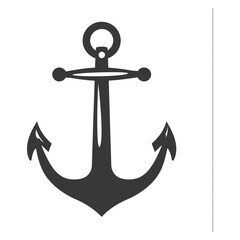 Silhouette anchor symbol black color only